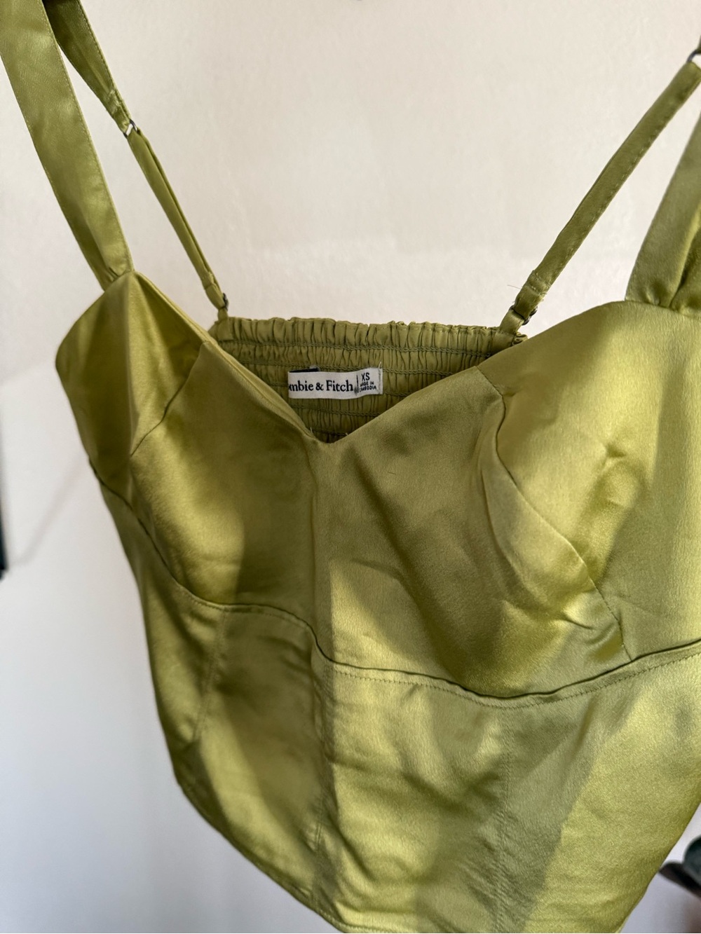 Abercrombie & Fitch Olive Satin Bustier Cami